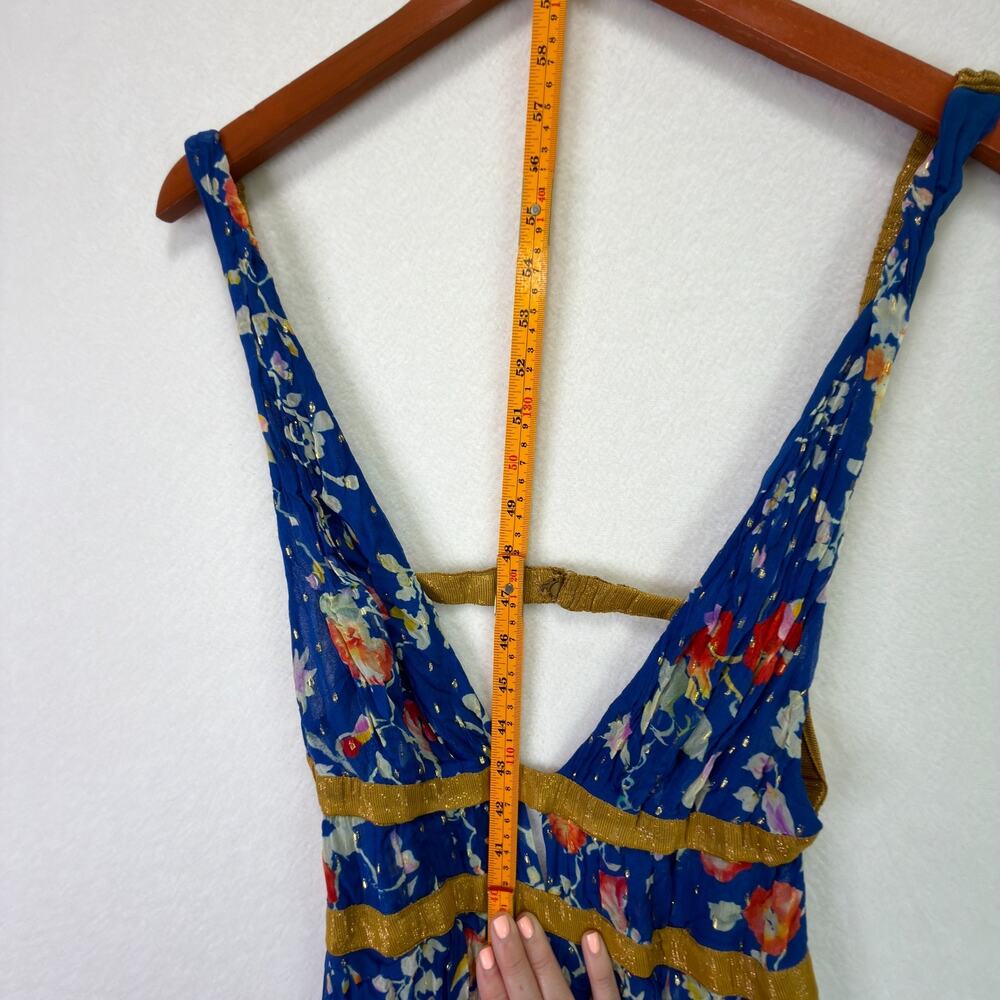 Rixo Charlotte Maxi Dress Blue Floral Size S - Picture 8 of 11
